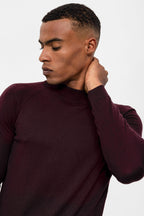 Men's Damson Half Turtleneckneck Knitwear – close up view