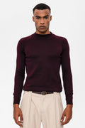 Men's Damson Half Turtleneckneck Knitwear – fabric detail view