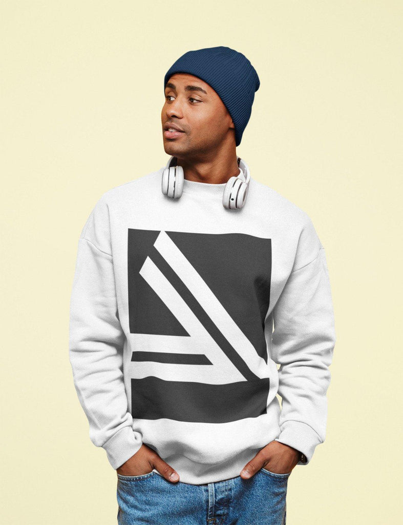 Men's Sweatshirts & Hoodies Mens Double Slanted Logo Crewneck Sweatshirt Long Sleeve...