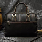 VacationGrabs mens double zipper briefcase in black leather with sturdy handles and pockets