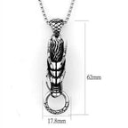 VacationGrabs men's dragon necklace in silver with intricate detailing and an eye-catching design