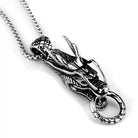 Men's dragon necklace in silver with intricate dragon design and durable chain for a bold style