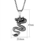 VacationGrabs men's dragon pendant necklace in silver with detailed dragon design and chain length