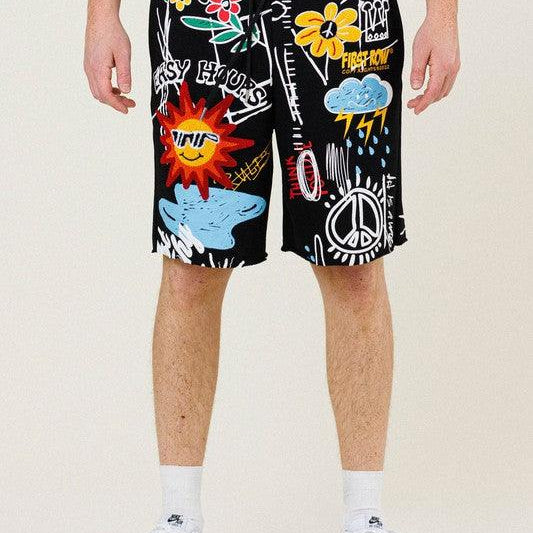 Men's Shorts Mens Easy Hour Graphic Terry Shorts