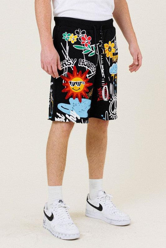 Men's Shorts Mens Easy Hour Graphic Terry Shorts