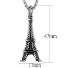 Men's Eiffel Tower necklace in silver with detailed design and chain length for stylish wear