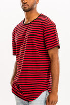 Men's Shirts Mens Elongated Striped Shirts