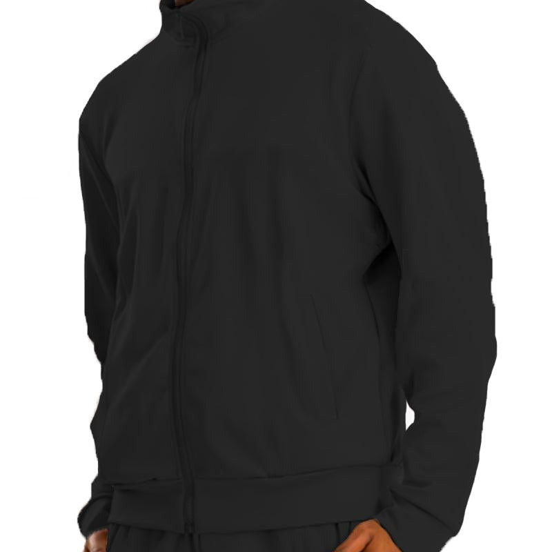 Men's Jackets Mens Essential Basic Black Solid Track Jacket