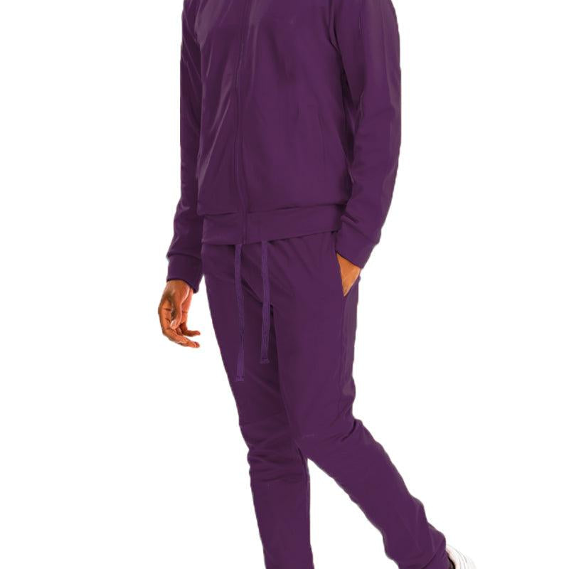 Men's 2PC Track Sets Mens Essential Basic Solid Purple Track Suit