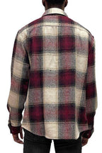 Mens Flannel Shirt Jacket Checkered Plaid Shacket - VacationGrabs