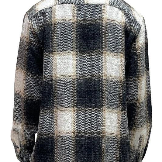 Men's Shirts Mens Flannel Shirt Jacket Checkered Plaid Shacket
