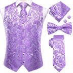 Lavender paisley vest set, stylish mens for suit, formal occasions