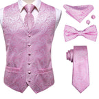 Mens for suit, pink paisley vest set, formal wear for weddings