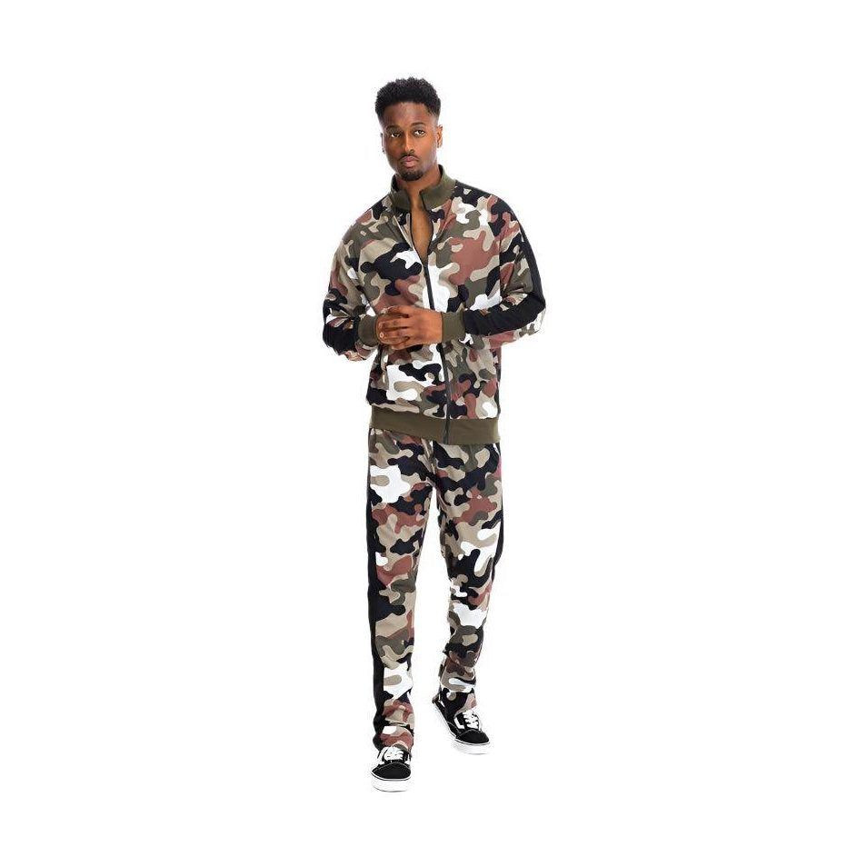 Mens Full Camo Stripe Jacket And Pant Set - VacationGrabs