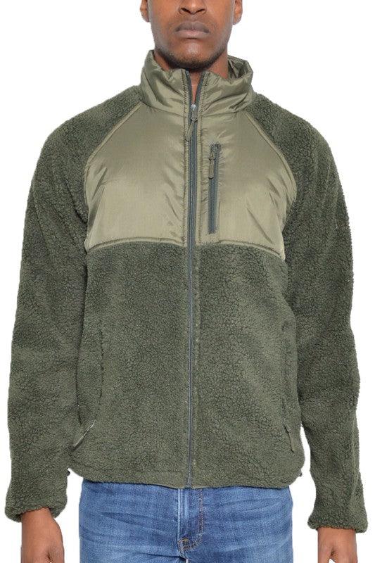 Men's Jackets Mens Full Zip Sherpa Fleece Jackets 5 Colors