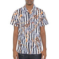 Mens Gold Chain Status Print Button Down Shirt - VacationGrabs