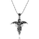 Men's Gothic Dragon Necklace with Intricate Skull and Wing Design for Unique Style