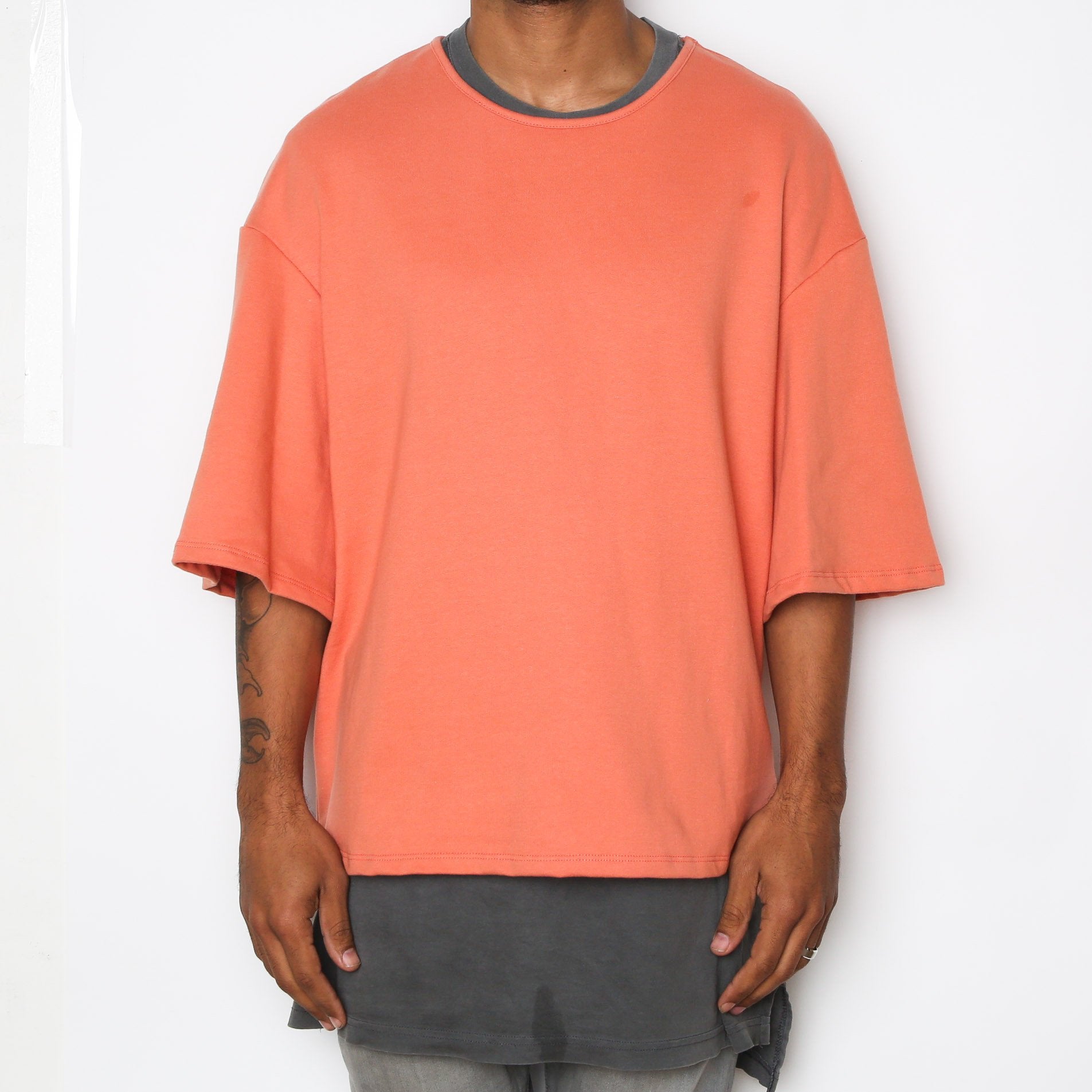 Lime Milo men's graphic tee shirts in coral, soft cotton blend, casual wear