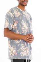 Men's floral graphic tee shirt, soft cotton, casual wear
