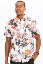 Mens Hawaiian Shirts Button Front Floral - VacationGrabs