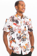 Mens Hawaiian Shirts Button Front Floral - VacationGrabs
