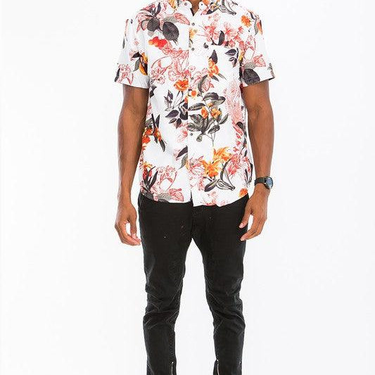 Men's Shirts Mens Hawaiian Shirts Button Front Floral
