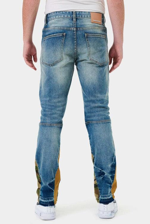 Men's Pants - Jeans Mens Heavy Rip & Repair Slim Straight Leg Jeans