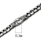 Men's high polished bracelet featuring a durable design with intricate link patterns and 15.3mm width