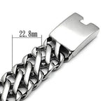 Men's high polished bracelet with a sturdy clasp and a chain design for a stylish look