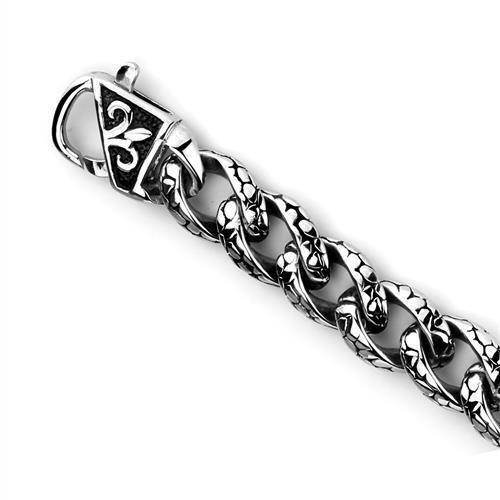 VacationGrabs men's high polished bracelet with intricate link design and secure clasp