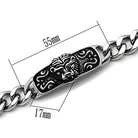 Men's high polished bracelet featuring a lion head design and a sturdy chain link style