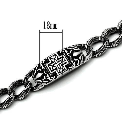 Men's high polished bracelet with intricate design and 18mm width for stylish accessory