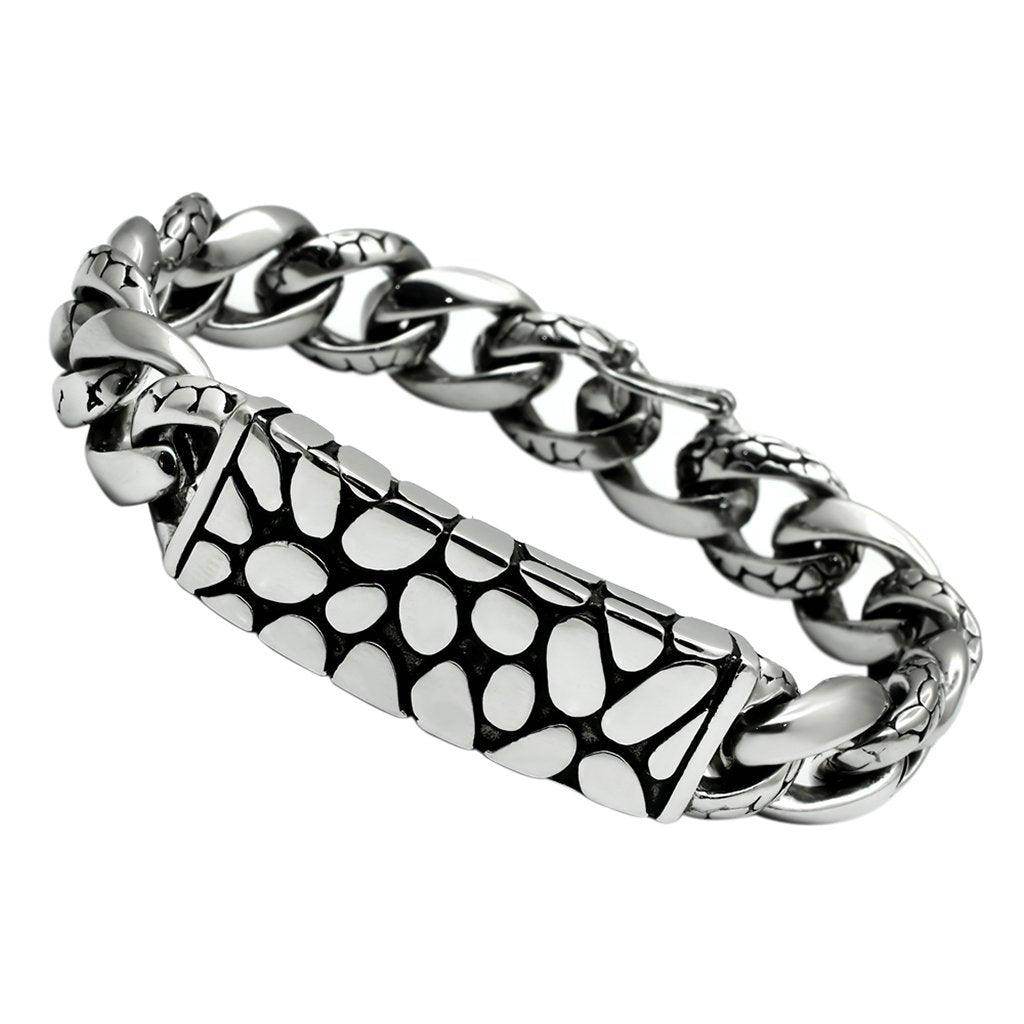 Men's high polished bracelet with a unique design and durable metal chain for stylish wear