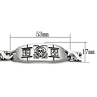 Stylish men's high polished bracelet featuring a skull design and dimensions of 53mm by 17mm