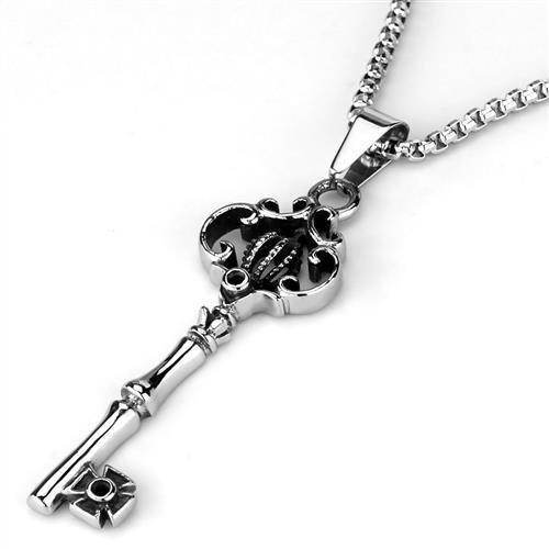 Men's high polished key necklace with intricate design and durable chain from VacationGrabs