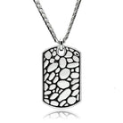 Men's high polished necklace featuring a unique pebble design on a silver pendant
