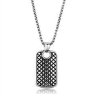 Men's high polished necklace with a stylish dog tag design and a sleek chain