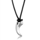 VacationGrabs men's high polished necklace featuring a sleek pendant on a black cord