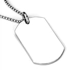 Men's high polished necklace with a sleek dog tag design for a modern style