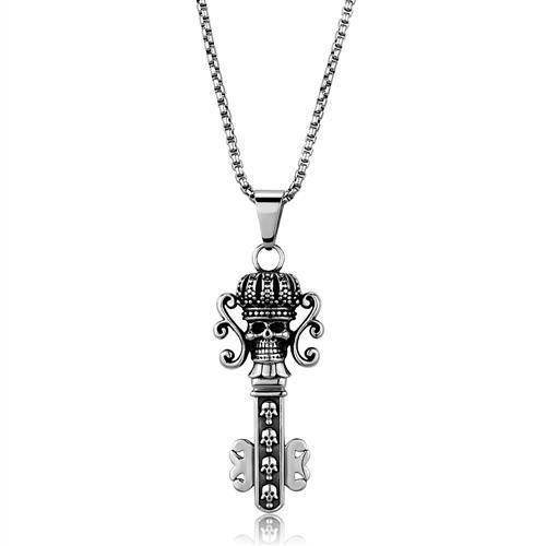 Stylish men's key pendant necklace with intricate design and durable chain for everyday wear