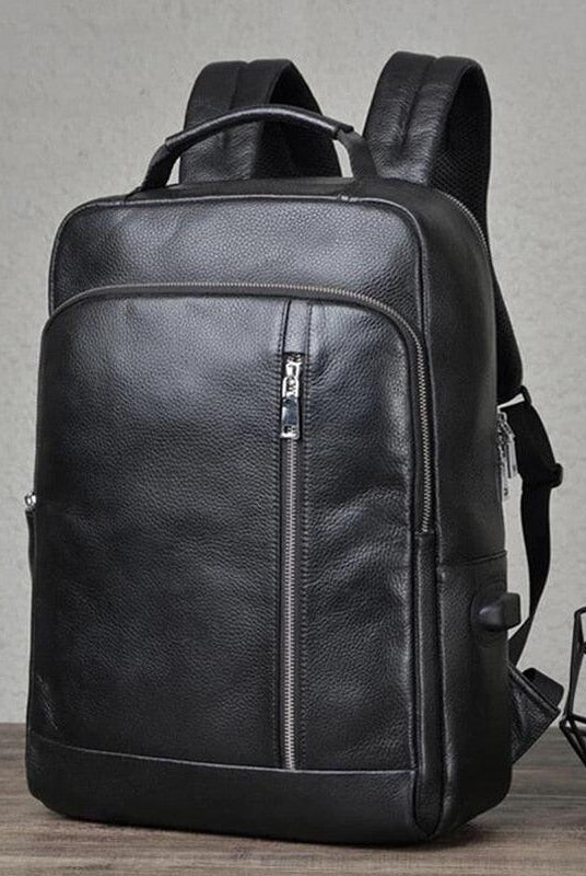 Luggage & Bags - Backpacks Mens Laptop Backpack Genuine Leather Usb Charger Waterproof Hot