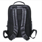 Mens Laptop Backpack Genuine Leather Usb Charger Waterproof - VacationGrabs