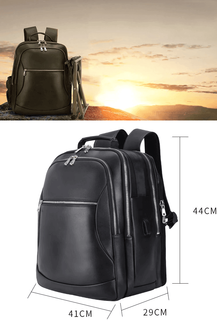 Luggage & Bags - Backpacks Mens Leather Backpack Collapsible Chair Large Capacity