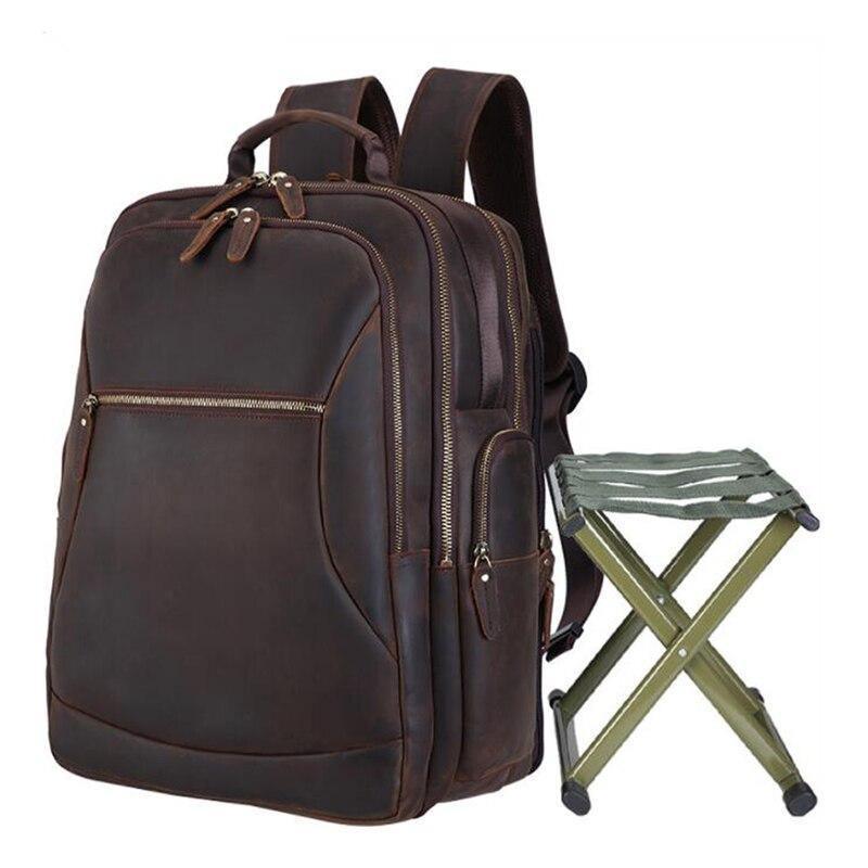 Luggage & Bags - Backpacks Mens Leather Backpack Collapsible Chair Large Capacity
