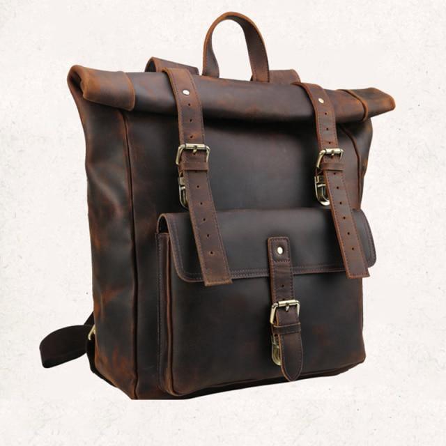 Luggage & Bags - Backpacks Mens Leather Backpack For Vintage Shoulder Bag