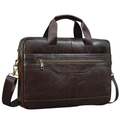 Men's Leather Briefcase 15.6" Laptop Bag Top Layer Leather