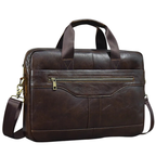 Men's Leather Briefcase 15.6" Laptop Bag Top Layer Leather