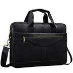 Men's Leather Briefcase 15.6" Laptop Bag Top Layer Leather