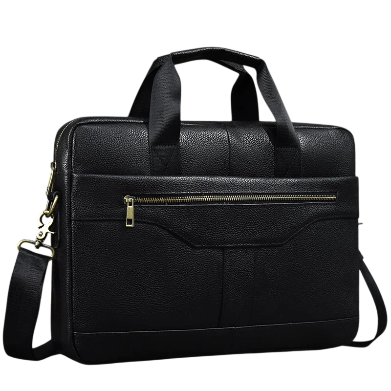 Men's Leather Briefcase 15.6" Laptop Bag Top Layer Leather