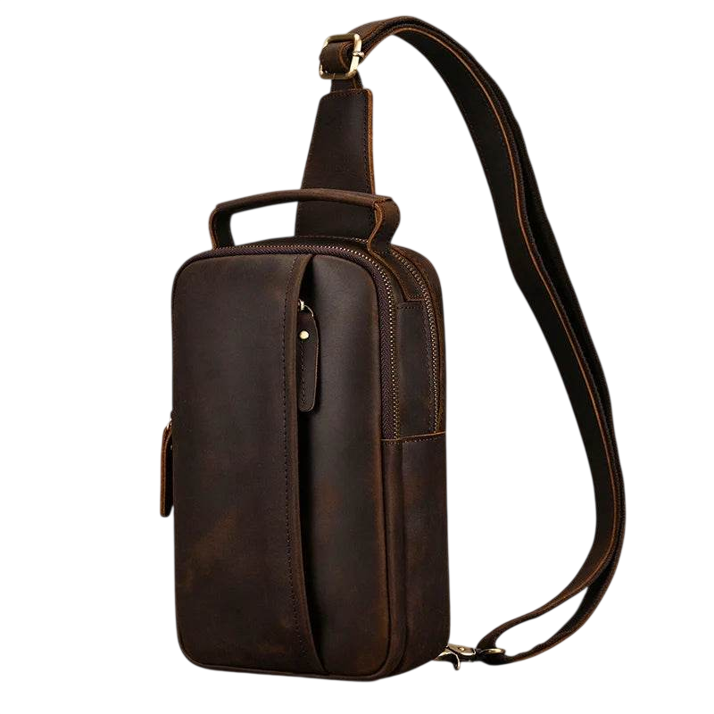 Men's Leather Chest Bag for Travel and Everyday Use